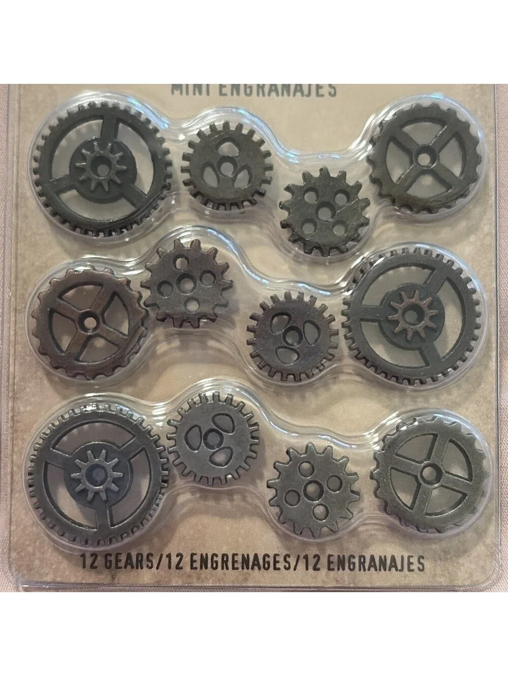 TIM HOLTZ Idea-ology metal MINI GEARS 12x metal cogs engrenages BULK OF 2  24X